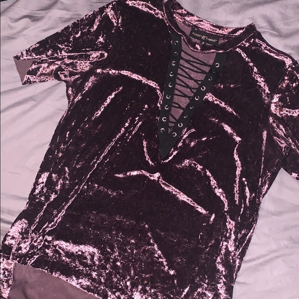 Purple velvet top